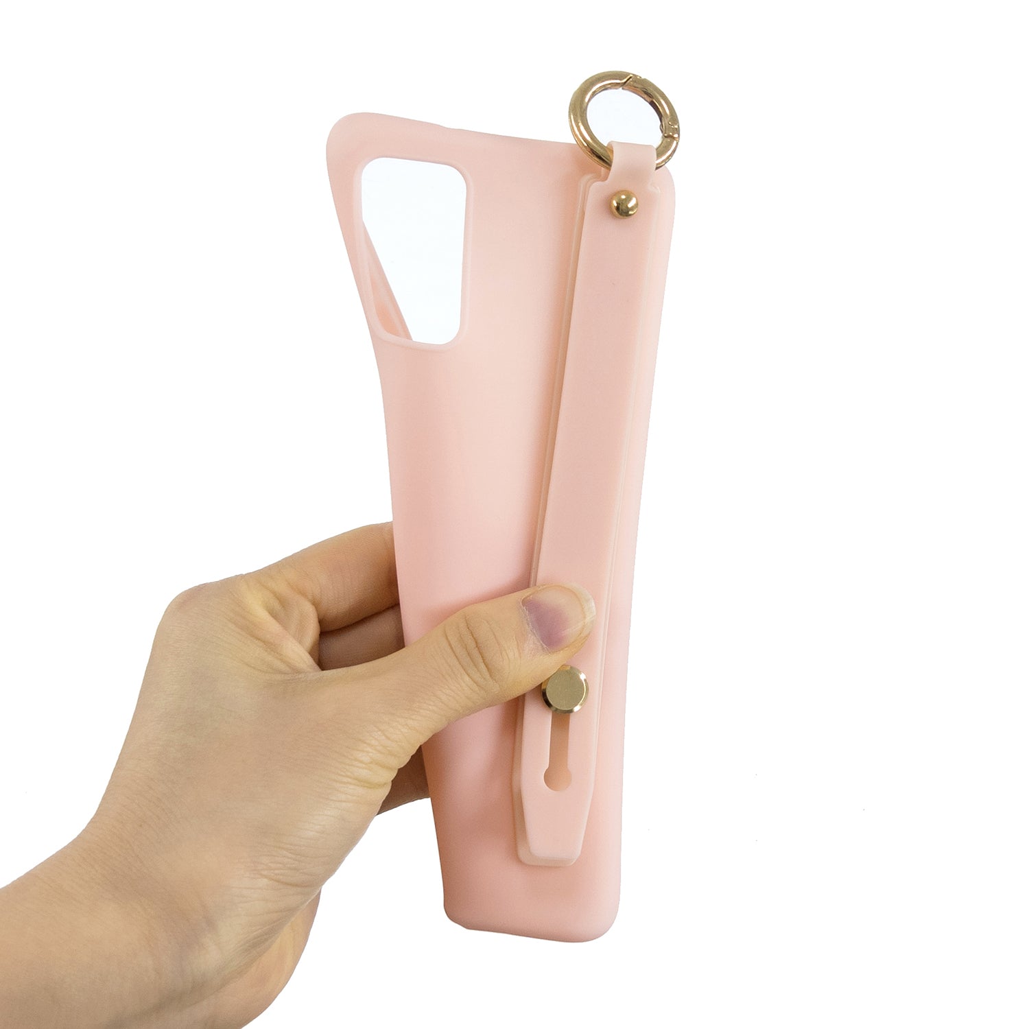 TPU Cell Phone Back Case with Wrist Strap Kickstand for Samsung Galaxy S20 Plus / S20 Plus 5G - Light Pink TPU Cell Phone Back Case with Wrist Strap Kickstand for Samsung Galaxy S20 Plus / S20 Plus 5G - Light Pink